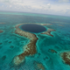 Aerial shot of the Belize Barrier Reef